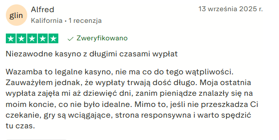 Bezpieczeństwo w kasynie Wazamba - opinia gracza